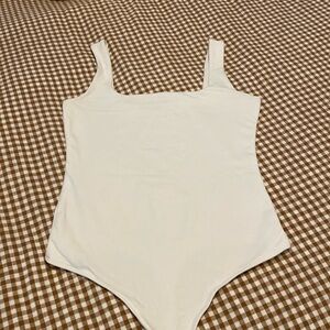 Cotton-Blend Seamless Fabric Tank Bodysuit